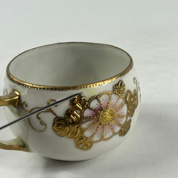 Vtg Nippon Hand-Painted Pink Rose Tea Set 12pc Teapot Creamer Gold Trim Japan - Picture 15 of 16